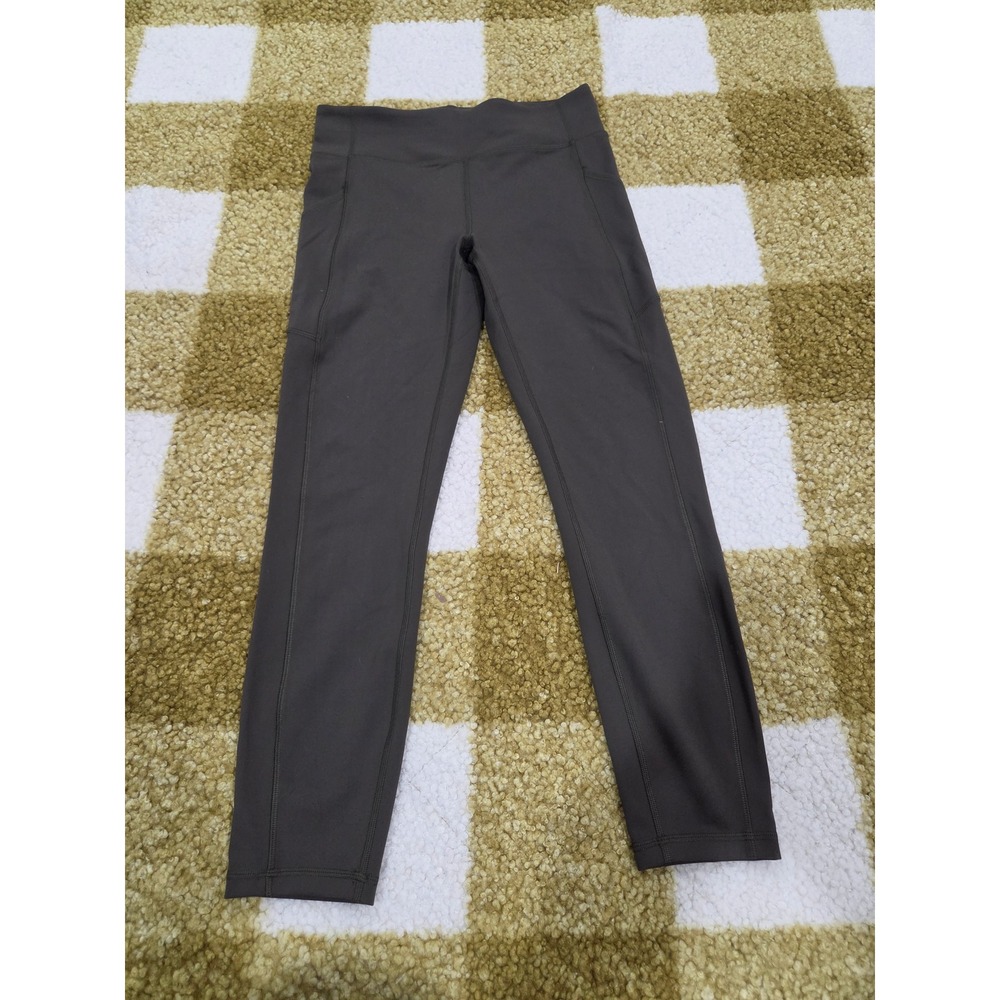 Lululemon Invigorate High-Rise Tight 25 Everlux Pockets Dark Olive LW5CQFS Sz 6